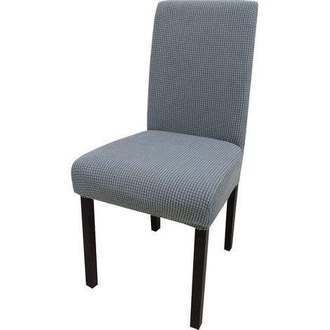Stuhlhussen 6er Set Jacquard Grau, Stretch, Waschbar, für Esszimmerstühle (1/5)