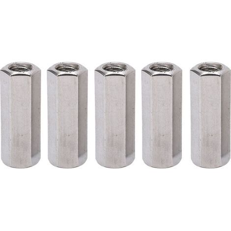 5 pièces argent M12 écrou de couplage hexagonal résistance à la Corrosion robuste 304 ensemble en acier inoxydable (1/5)