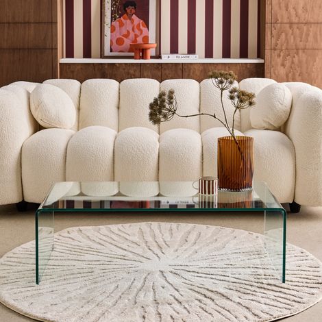 Table basse rectangulaire en verre trempé 110cm transparent - Glintz (1/5)