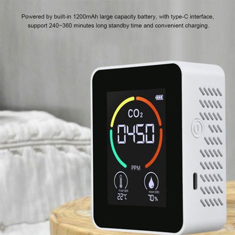 Détecteur d'air CO2, dioxyde de carbone, moniteur de production agricole pour serre, blanc (1/5)