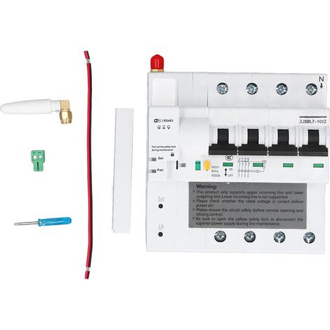 Disjoncteur WiFi intelligent 4P, pour application Tuya, commutateur de télécommande avec antenne et câble AC400V 63A (1/5)