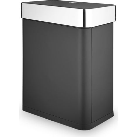 Tower Compact Sensor Bin, Large 60L, Hands Free Opening, Automatic Close, Retaining Ring, Black T938020BLK