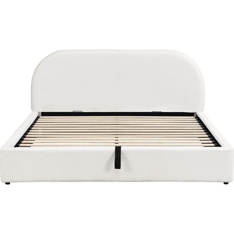 Doppelbett 160 x 200 cm mit Hydraulikbettkasten Bouclé beige MODENUIT (1/5)