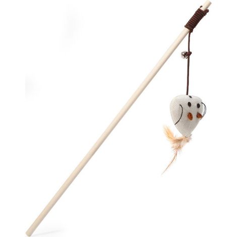 Jouet pour animal de compagnie Jouet pour chat Jouet pour chat Jouet pour chat en forme de bâton Jouet interactif pour chat Jouet pour chat en forme de baguette Jouet pour chat en lin Plume d'oiseau I (1/5)
