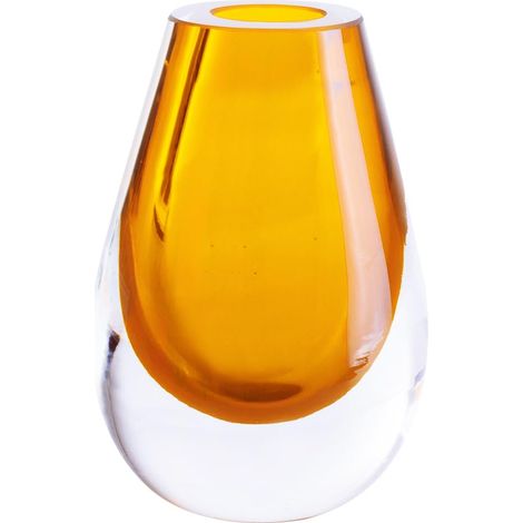 Vase à Fleurs en Verre soufflé à la Bouche épais pour la Maison, Mariage, Cadeau et événements Jaune 10,9 x 15,2 cm (1/5)