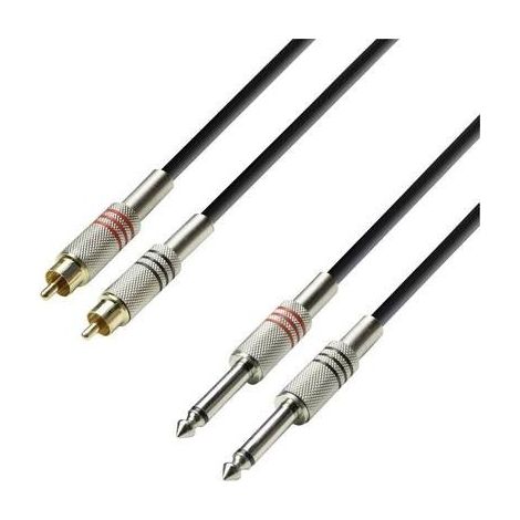 2 Cavo RCA maschio A 2 JACK 6,3 Mono 3mts