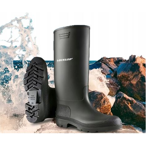 DUNLOP Wellington-Stiefel Herrenschuhe Schwarz Hohe ORIGINAL Leichte Wellington-Stiefel