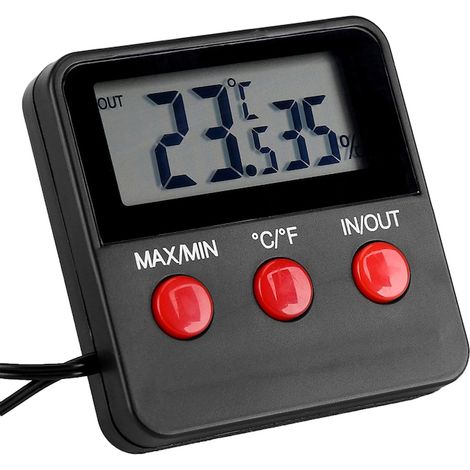 Thermomètre et chigromètre numérique LCD pour incubateur à œufs et étable pour animaux, 62 x 62 x 22 mm, blanc (1/5)