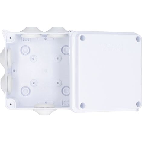 Boîte de jonction 100x100x70mm, boîtier électrique pré-percé étanche IP65 avec bouchon en caoutchouc pour l'extérieur (1/5)