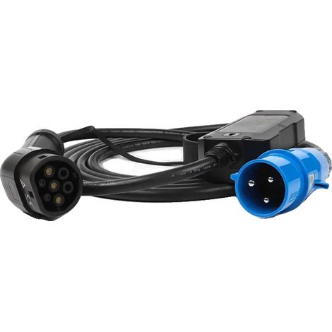 Cargador para vehículos eléctricos, salida de 7 kW, corriente ajustable, tipo 2, 32 A, 5 metros. (1/2)