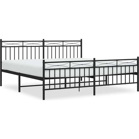 Maison Exclusive - Giroletto con Testiera e Pediera Metallo Nero 183x213 cm (1/5)