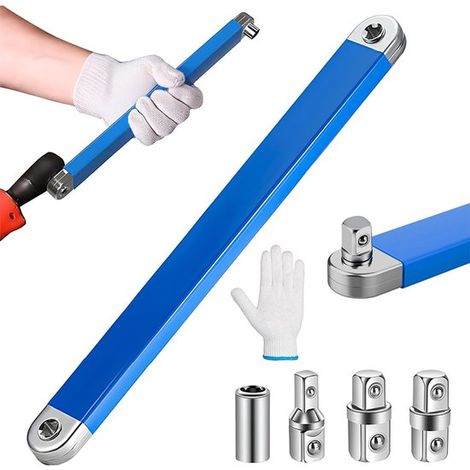 Professionelles Ratschen-Verlängerungsschlüssel-Set mit 4 Antriebsadaptern 1 2 1 4 und 3 8 einem abgewinkelten Verlängerungsschlüssel und zur mit (1/5)