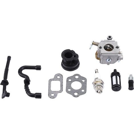 1 x Carburateur, Métal, Filtre inclus, Bougie d'allumage, Pour Stihl 017 018 MS170 MS180 (1/5)