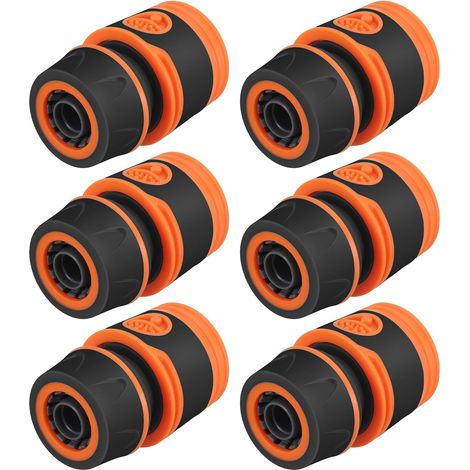 Confezione da 6 connettori per tubi da giardino da 1/2" - Attacco rapido per tubi da giardino, ugelli per tubi, pistole a spruzzo, autolavaggio e connettori per tubi. (1/5)