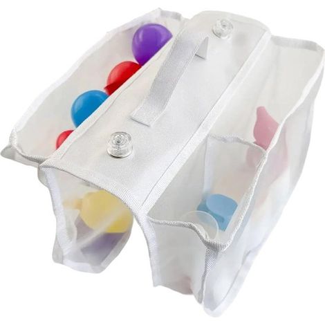 Aufbewahrungsnetz für Badespielzeug mit Saugnäpfen – 56 x 28 x 8 cm, weißer Organizer für Toilettenartikel (1/4)
