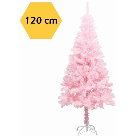 Sapin de Noël Rose artificiel 120 X 65 cm et pied support pour un Noël original. (1/5)