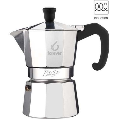 Cafetera espresso Forever Miss Moka Prestige Inducción 9 tazas Riess Kelomat