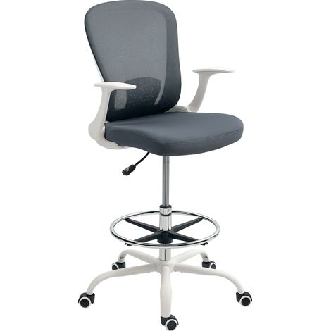 99-119 cm Draughtsman Chair, with Adjustable Footrest - Grey