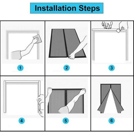 Porte Moustiquaire Magnétique - 100x205 Cm - Fermeture Automatique - Pour Porte Intérieure Extérieure - 1 Pièce (1/5)