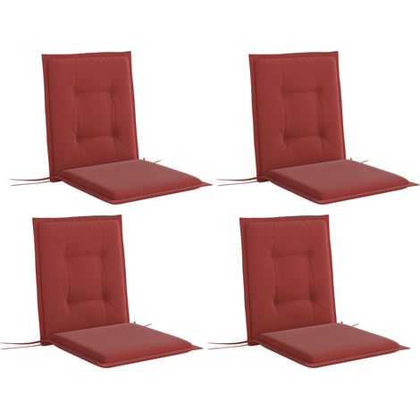 Ensemble de 4 coussins d'assise, 108 x 50 x 5 cm, coussins de chaise avec attaches, coussins d'assise d'extérieur/intérieur, galettes de siège, coussins de banc pour mobilier de jardin, chaises, chais