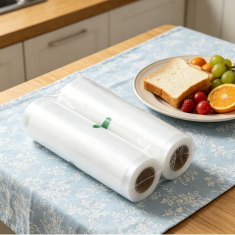Rouleaux de sacs sous vide alimentaires universels résistants, pour scelleuse sous vide cuisson basse température congélation, hygiéniques pratiques pour maison et commerce