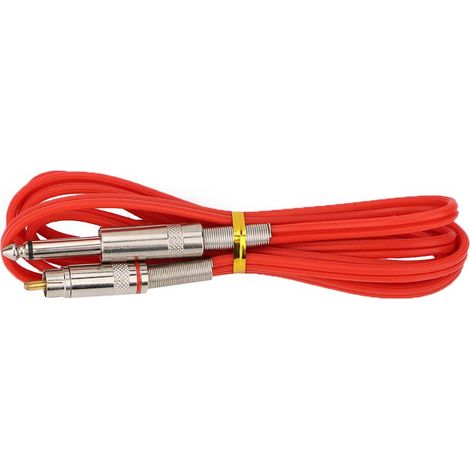 Câbles de 1,8 m avec connecteurs RCA en silicone souple pour machines à tatouer (rouge) (1/5)