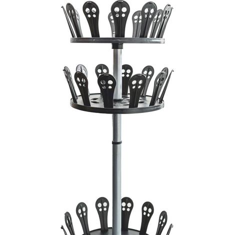 Support à chaussures rotatif en acier inoxydable gris – Hauteur réglable – Rangement jusqu'à 30 paires – Design moderne et minimaliste (1/4)