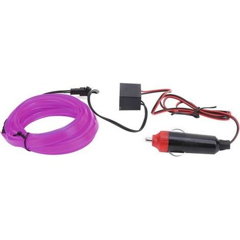 Bande LED pour éclairage intérieur de voiture, 3 mètres, allume-cigare, Tube de fil de conduite, néon violet clair (1/5)