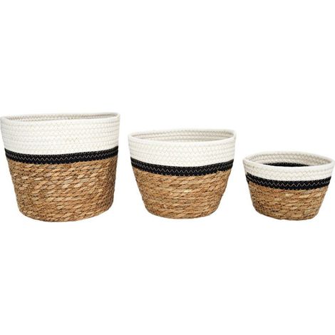 Lot de 3 Paniers de Rangement "Mirage" 26cm Naturel (1/4)