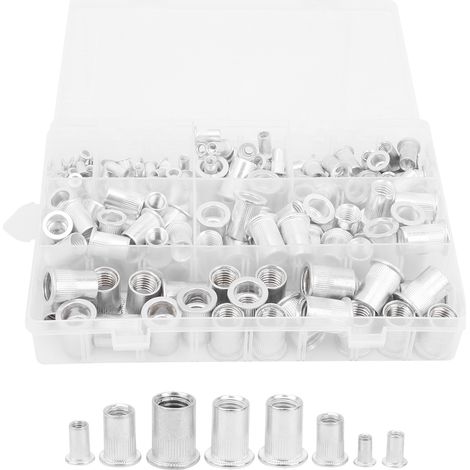 175 pièces / boîte - Kit d'écrous à sertir en aluminium - Accessoires pour rivets M3 / 4 / 5 / 6 / 8 / 10 / 12 (1/5)
