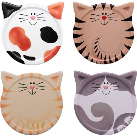 Ensemble de 4 sous-verres en céramique avec support, 10,8 cm, pour café, bière, tasses, vin et bouteilles en verre (1/4)