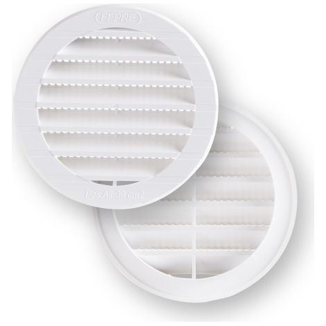 Rejilla Ventilacion 94Mm Emp Fepre Abs Bl Con Mosquitera Espesor 2,