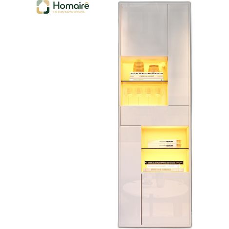 Bücherregal aus Spanplatte weiß und Polyester 55 x 38 x 170 cm HOMAIRE (1/5)