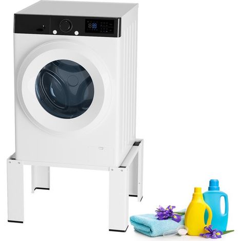 Support surélevé pour lave-linge - Unité encastrable pour lave-linge - Jusqu'à 100 kg - Meuble pour lave-linge - Socle universel blanc pour lave-linge (1/5)