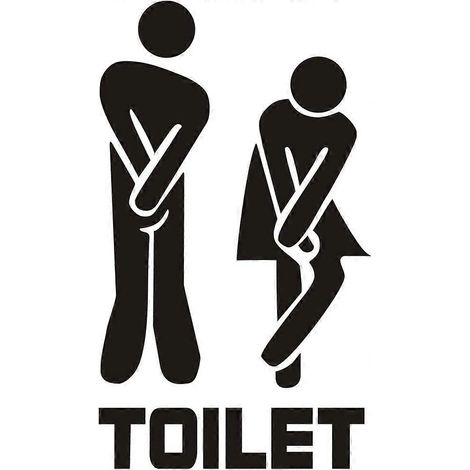 Autocollant mural unisexe créatif pour l'entrée des toilettes, décoration pour porte de salle de bain (1/5)
