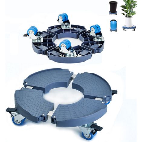 Roule-pot à roulettes pour plantes – Rotation 360° – 4 roues doubles – Capacité 200 kg – Diamètre réglable 41-61 cm – Pour pots lourds (1/5)