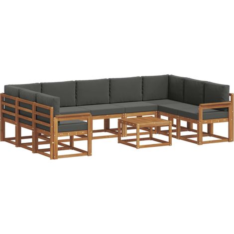Outdoor Sofa Set with Cushion 10 pcs Natural and Anthracite vidaXL (1/5)