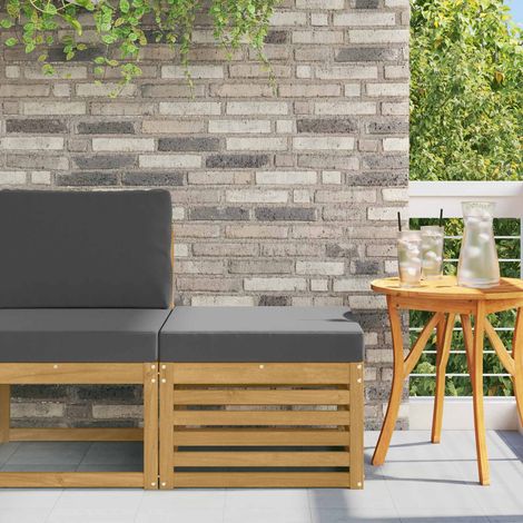 Teenpull – Outdoor-Fußhocker Massivholz Akazie Weiß (1/5)