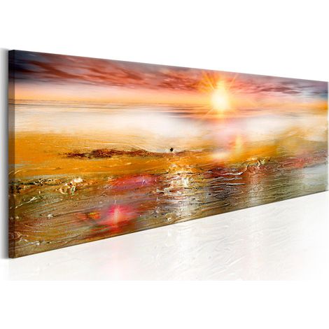 Tableau Imprimé "Orange Sea" 50 x 150 cm (1/2)