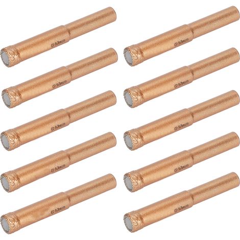 10 Forets Scie Cloche Diamant Brasés Ouverture Perçage Verre Granit Marbre Céramique Carrelage 10mm (1/5)