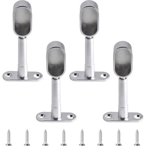 Juego de 4 soportes ovalados ajustables de aleación de zinc para armarios de dormitorio o baño. (1/4)
