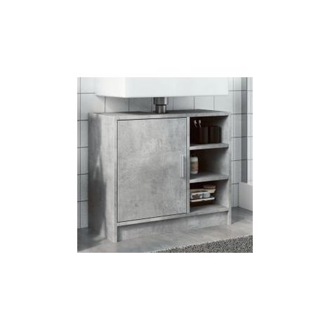 Armoire d'évier gris béton 63x29x55 bois d'ingénierie