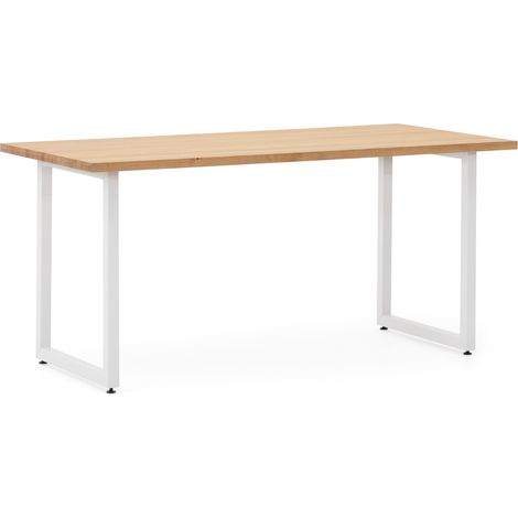 Mesa Comedor iCub Strong ECO 200x80x75cm Blanco en madera maciza de pino acabado natural estilo nórdico industrial Box Furniture (1/5)