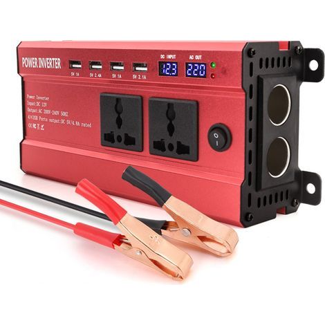 1200W smart LCD double affichage numérique 4USB interface voiture maison panne de courant extérieure production d'énergie onduleur alimentation (1/5)