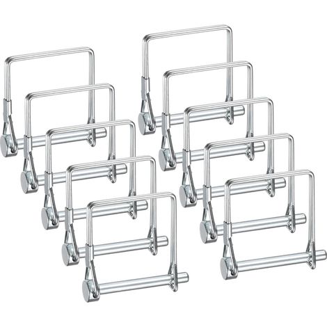 10-Pack Goupille D'Attelage Pour Remorque, Diamètre 0.24" Longueur 1.97" Acier Carbone Galvanisé Carré Verrou Fil Pince D'Attelage Pour Farm Trailers/Lawn Mowers/Jardin (1/5)