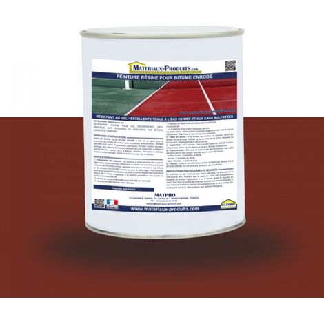 Peinture résine pour bitume enrobé - 36 Kg Rouge Tennis - MATPRO