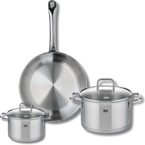 Ensemble de 1 Poêle de cuisson 24 cm et 2 faitouts 12 et 16 cm Elo Profi Citrin (1/5)