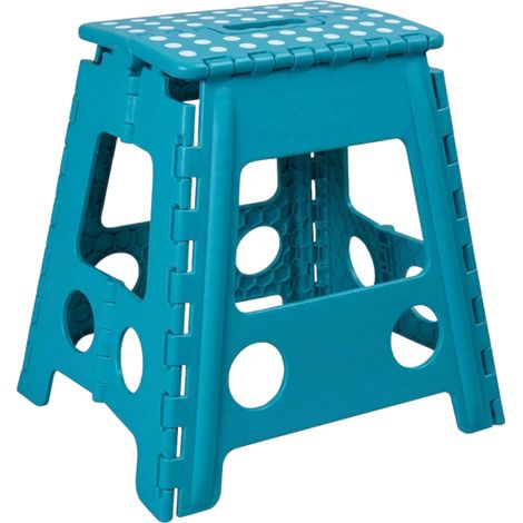 Turquoise 32x29x22 cm VENTEO - Marche pied Pliable 32 cm Plateforme Stable Antidérapante Compacte Accès Pratique en Hauteur Repose Pied Bureau Tabouret Pliant (1/5)