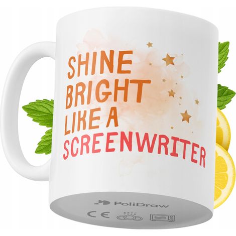 Mug humoristique pour scénariste, avec texte amusant et design graphique. Idéal pour les anniversaires, les fêtes et les occasions spéciales. Mug premium pour la maison, le bureau et le travail. Blanc (1/5)