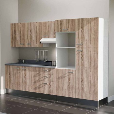 Kochnischen K46L - 300 cm - Holz - Cromo - Spüle links + Haushaltsgeräte weiß (1/5)